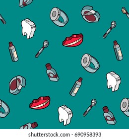 Stomatology flat outline isometric pattern