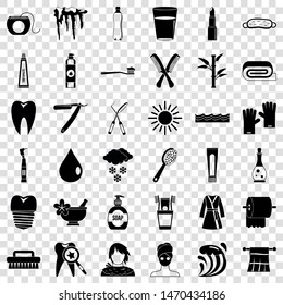 Stomatology icons set. Simple style of 36 stomatology vector icons for web for any design