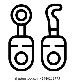 Stomatology instruments icon outline vector. Oral medical tools. Teeth exam accessories