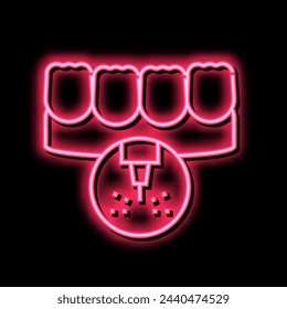 stomatology teeth laser treatment neon light sign vector. stomatology teeth laser treatment illustration
