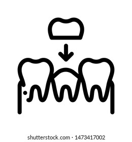 Stomatology Tooth Crown Vector Thin Line Sign Icon. Crown Dentist, Instrument Tool Equipment And Device Linear Pictogram. Medical Treatment Therapy Dentistry Monochrome Contour Illustration