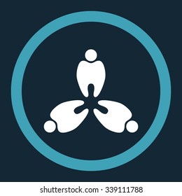 Stomatology vector icon. Style is bicolor flat rounded symbol, blue and white colors, rounded angles, dark blue background.