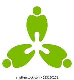 Stomatology vector icon. Style is flat symbol, eco green color, rounded angles, white background.