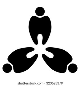 Stomatology vector icon. Style is flat symbol, black color, rounded angles, white background.
