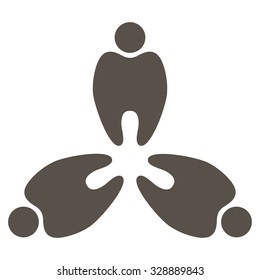 Stomatology vector icon. Style is flat symbol, grey color, rounded angles, white background.