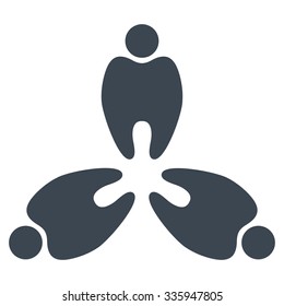 Stomatology vector icon. Style is flat symbol, smooth blue color, rounded angles, white background.