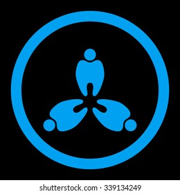 Stomatology vector icon. Style is flat rounded symbol, blue color, rounded angles, black background.