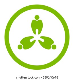 Stomatology vector icon. Style is flat rounded symbol, eco green color, rounded angles, white background.
