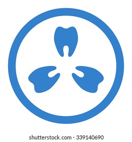 Stomatology vector icon. Style is flat rounded symbol, cobalt color, rounded angles, white background.