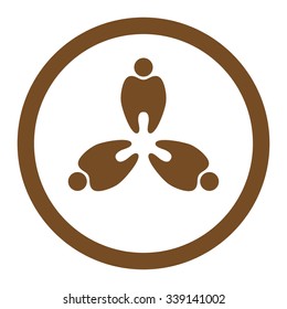 Stomatology vector icon. Style is flat rounded symbol, brown color, rounded angles, white background.