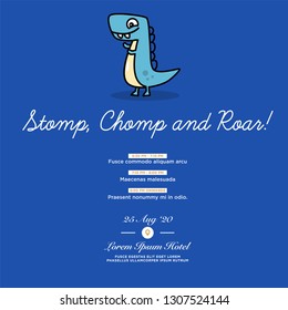Stomp Chomp and Roar Invitation Design with Where and When Details