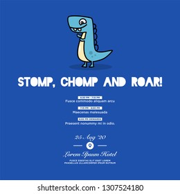 Stomp Chomp and Roar Invitation Design with Where and When Details