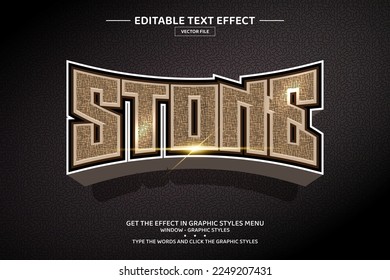 Stone 3D editable text effect template