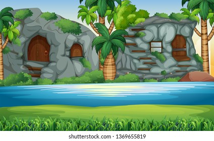 A stone age background illustration