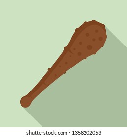 Stone age baton icon. Flat illustration of stone age baton vector icon for web design
