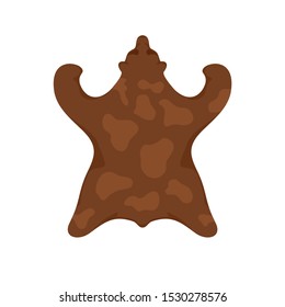 Stone age bear fur icon. Flat illustration of stone age bear fur vector icon for web design