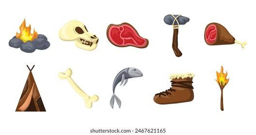 Stone Age Element Illustration Set