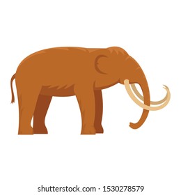 Stone age elephant icon. Flat illustration of stone age elephant vector icon for web design
