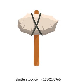 Stone age hammer icon. Flat illustration of stone age hammer vector icon for web design