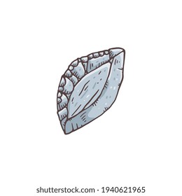 Stone Age Hand Tool Made Of Sharp Rock Sketch Vector Illustration Isolated.