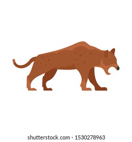 Stone age jaguar icon. Flat illustration of stone age jaguar vector icon for web design