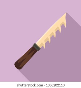 Stone age knife icon. Flat illustration of stone age knife vector icon for web design