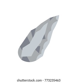 Stone age Neanderthal primitive tool vector flat icon