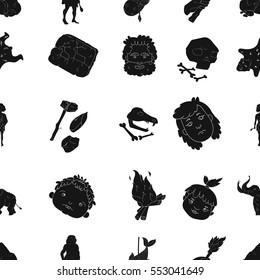 Stone age pattern icons in black style. Big collection of stone age vector symbol stock illustration