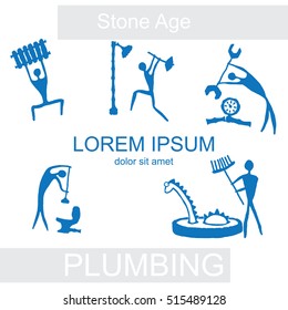 stone age plumbing, monochrome