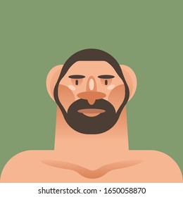 Ilustración vectorial de carácter primitivo de la edad de piedra, aislada en segundo plano