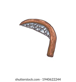 Stone Age Short-handled Sickle Or Knife, Sketch Vector Illustration Isolated.