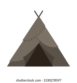 Stone Age Tent Icon. Flat Illustration Of Stone Age Tent Vector Icon For Web Design