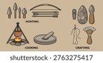 Stone Age Tools Primitive Hunting Equipment Illustration