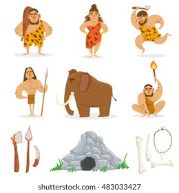 Stone Age Tribe People And Related Objects