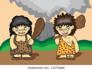 stone age vector cartoon