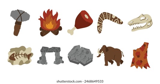 Conjunto de Ilustración vectorial de Edad de piedra