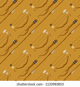 Stone age vector primeval historic hunting primitive people weapon seamless pattern background illustration.