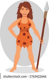 stone age woman vector illustration