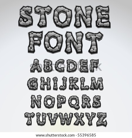 Stone Alphabet Find More Fonts My Stock Vector (Royalty ...