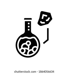 stone analysis glyph icon vector. stone analysis sign. isolated contour symbol black illustration