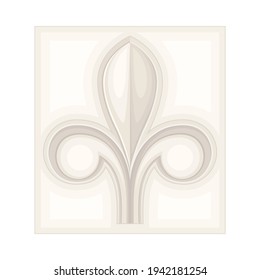 Stone Antique Ornament Carved on Square Shape Vector Illustration