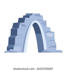 Stone arch bridge symbolizing connection, featuring a sturdy architectural design against a white background