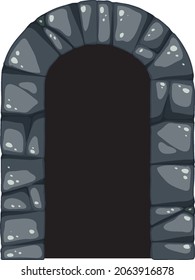 Stone arch in cartoon style on white background illustration