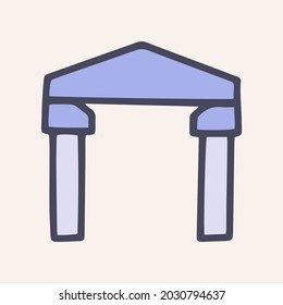 Stone arch color vector doodle simple icon