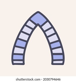 Icono simple de doodle de color de arco de piedra