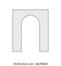 Stone arch icon in flat style on a white background