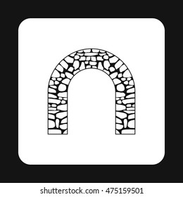 Stone arch icon in simple style isolated on white background. Construction symbol