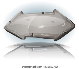 Stone Arrow Sign For Ui Game/ Illustration of a funny cartoon stone direction or previous and next arrows signs, for game ui on tablet pc app or web interface buttons