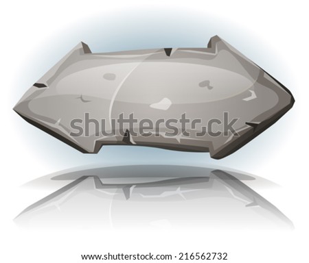 Stone Arrow Sign For Ui Game/ Illustration of a funny cartoon stone direction or previous and next arrows signs, for game ui on tablet pc app or web interface buttons