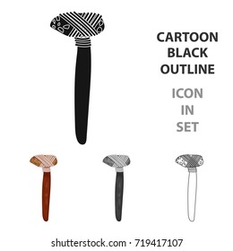 Stone axe icon in cartoon style isolated on white background. Stone age symbol stock vector illustration.